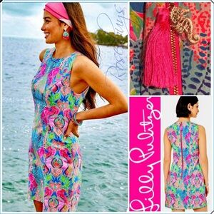 Lilly Pulitzer Mila Shift Dress Multi Reflections size 12 EUC